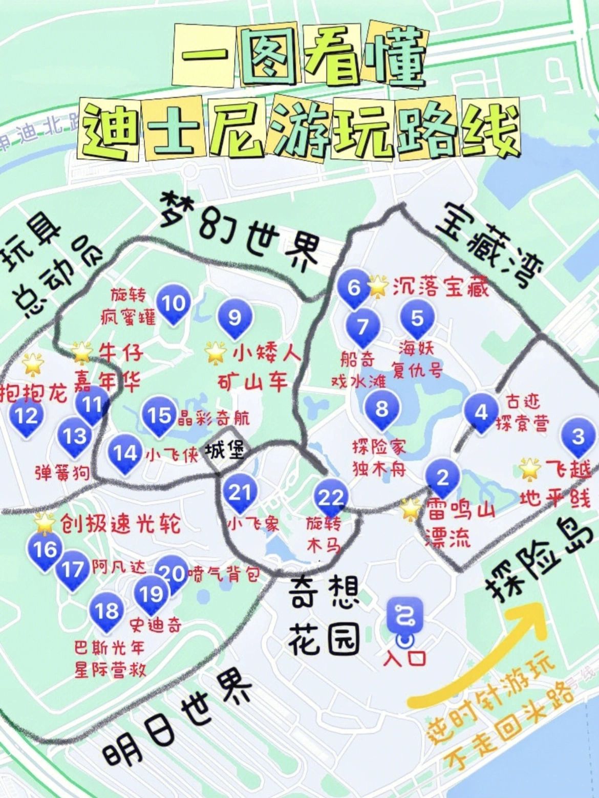 上海迪士尼游玩順序攻略圖，玩轉(zhuǎn)夢幻樂園，玩轉(zhuǎn)夢幻樂園，上海迪士尼游玩順序攻略圖揭秘