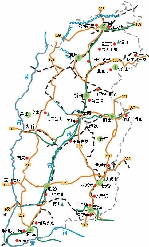 自駕游山西最佳路線圖指南，山西自駕游最佳路線圖攻略指南