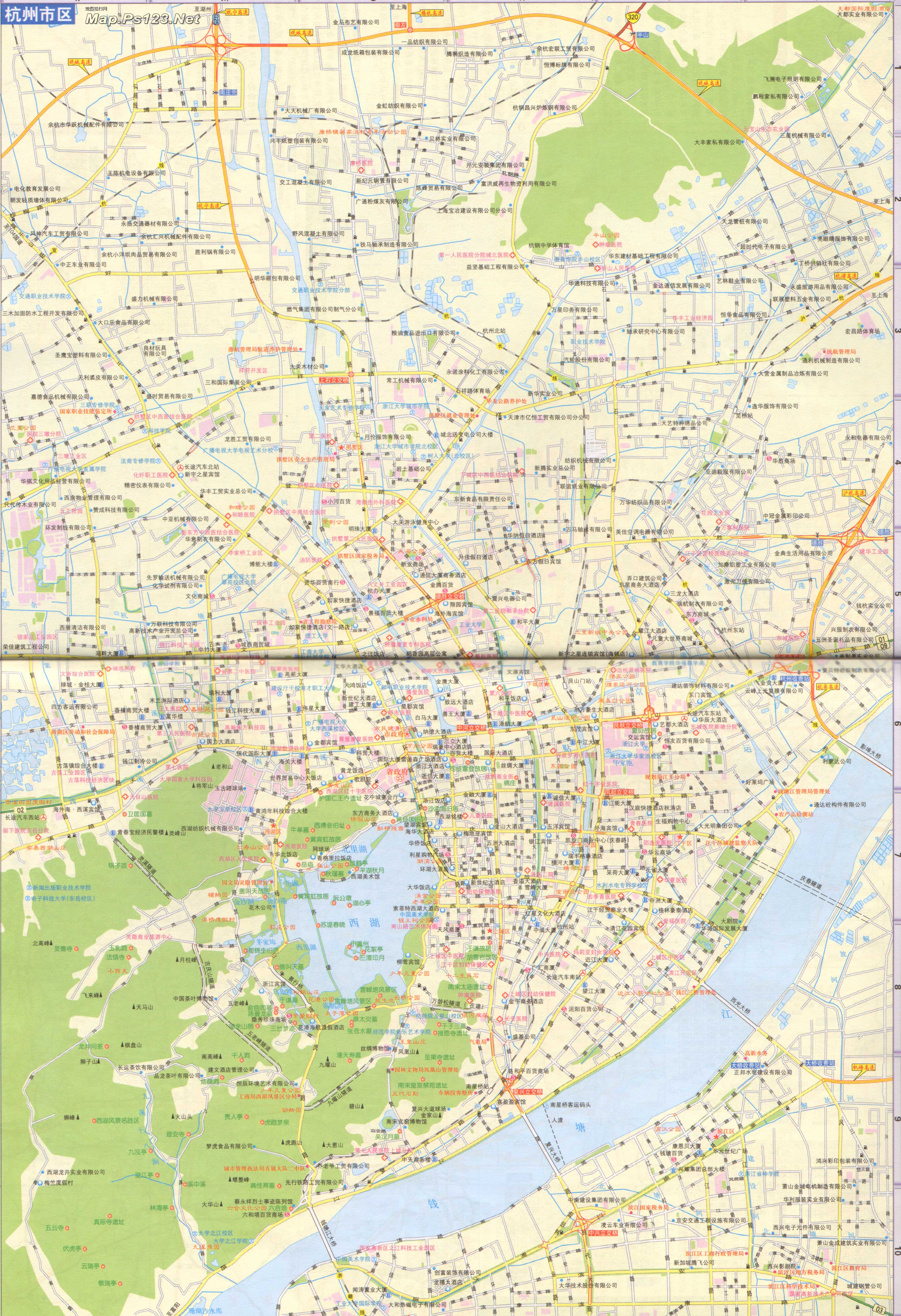 杭州地圖高清版大圖全景圖，探索城市的新視角，杭州高清地圖全景圖，城市新視角探索